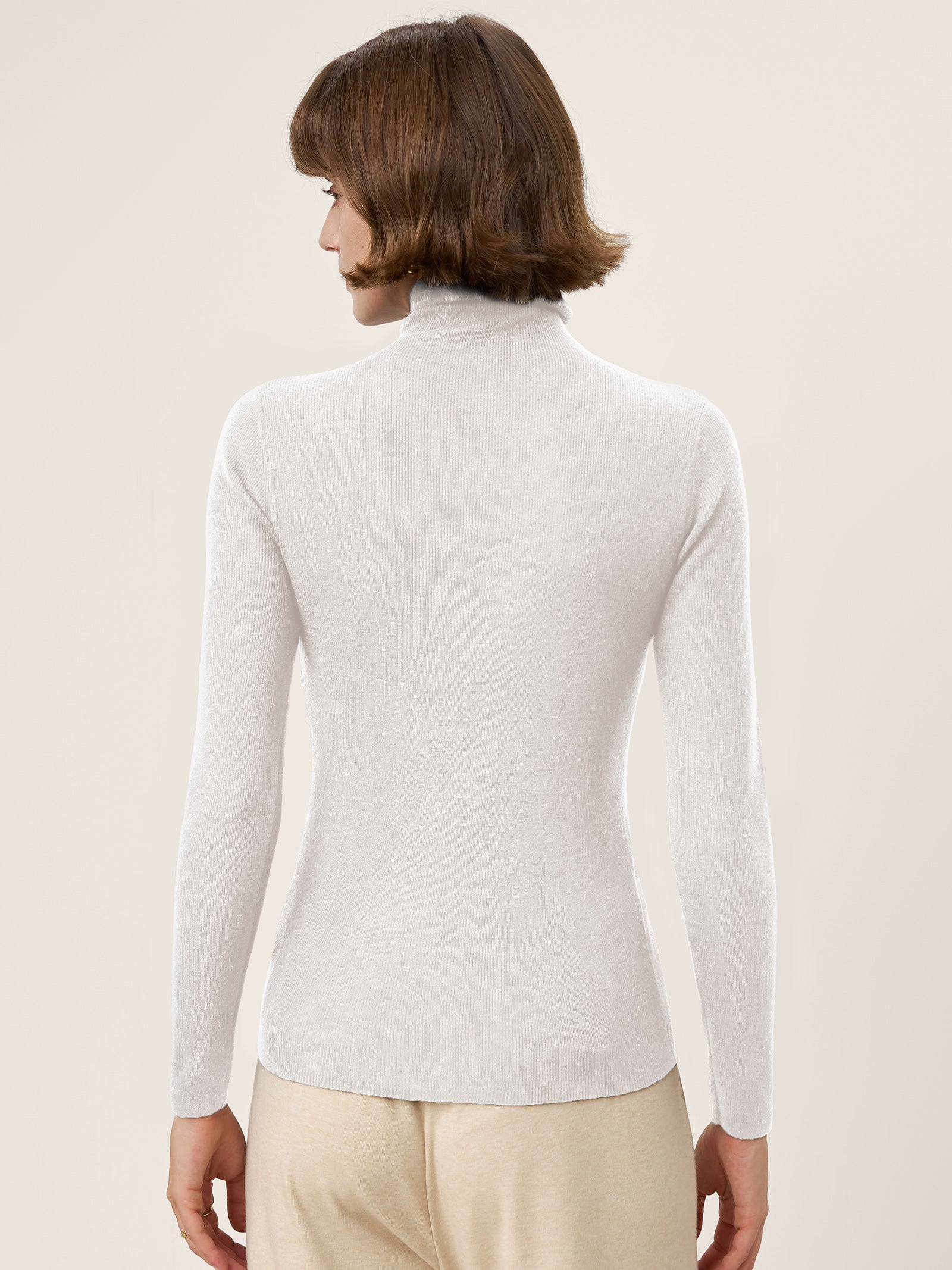 100% Extra-Fine Merino Wool Turtleneck Knit Sweater JOLENE by LINTICO for women