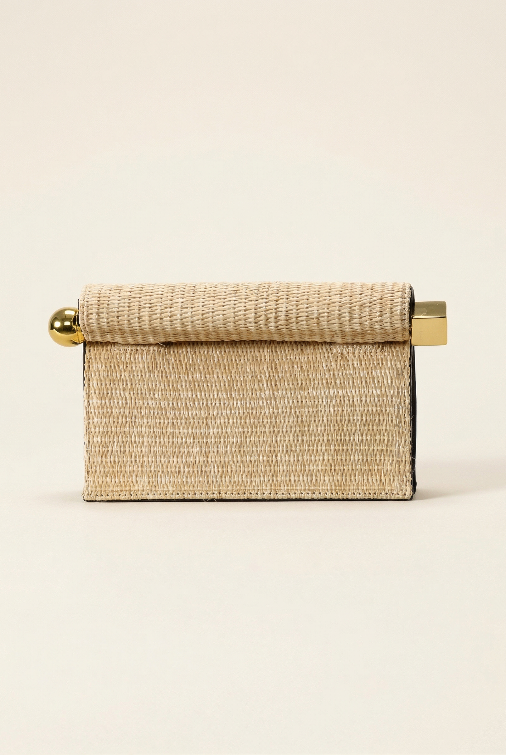 Elegant Woven Straw Foldover Clutch Natural Evening Handbag for Special Occassion by LINTICO
