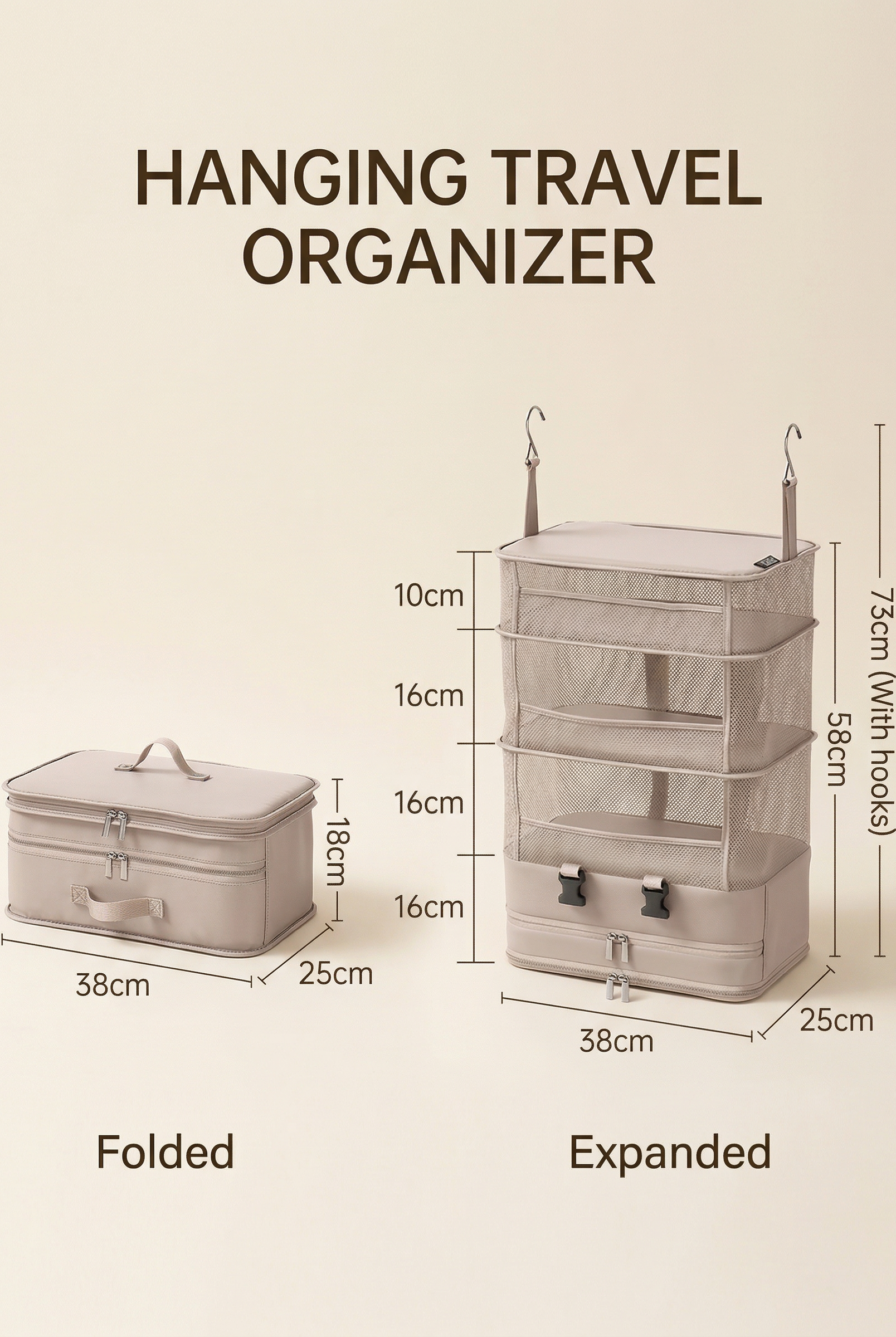 Foldable Hanging Travel Organizer Bag Multi-Layer Suitcase Packing Organizer for Clothes by LINTICO for women