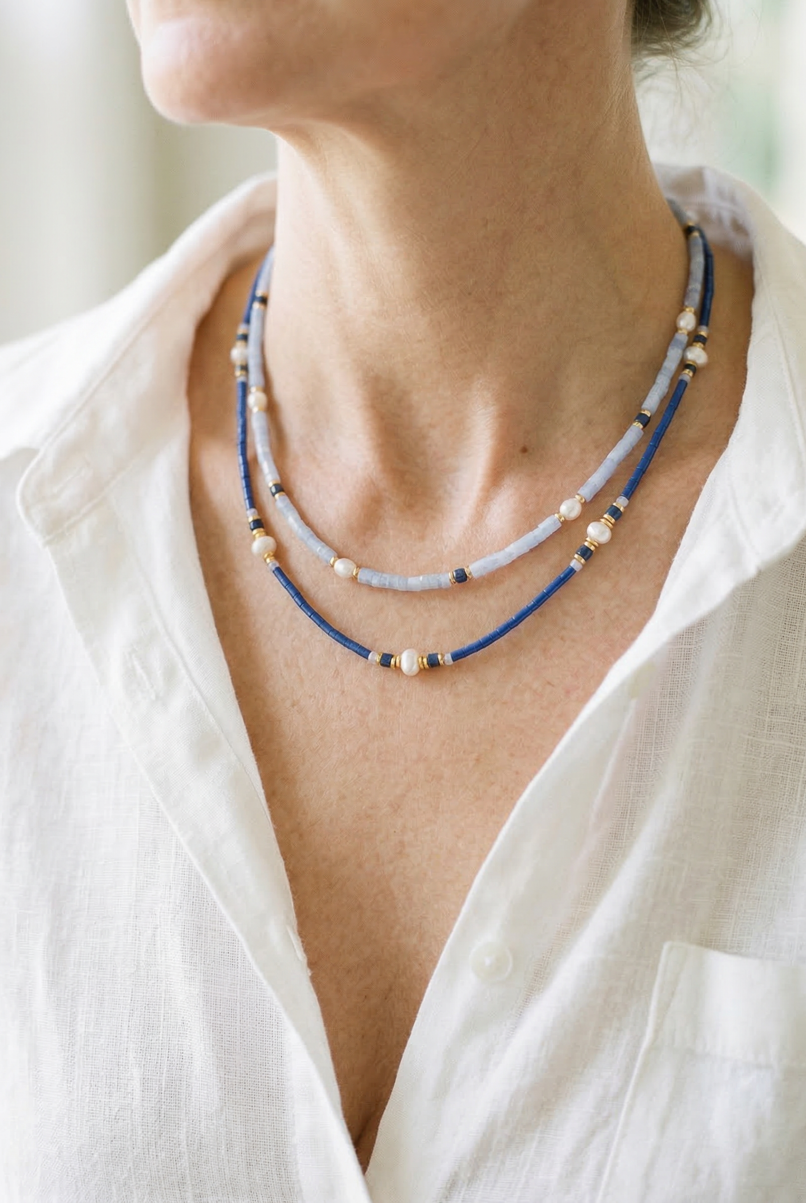 Freshwater Pearl Layering Necklace by LINTICO