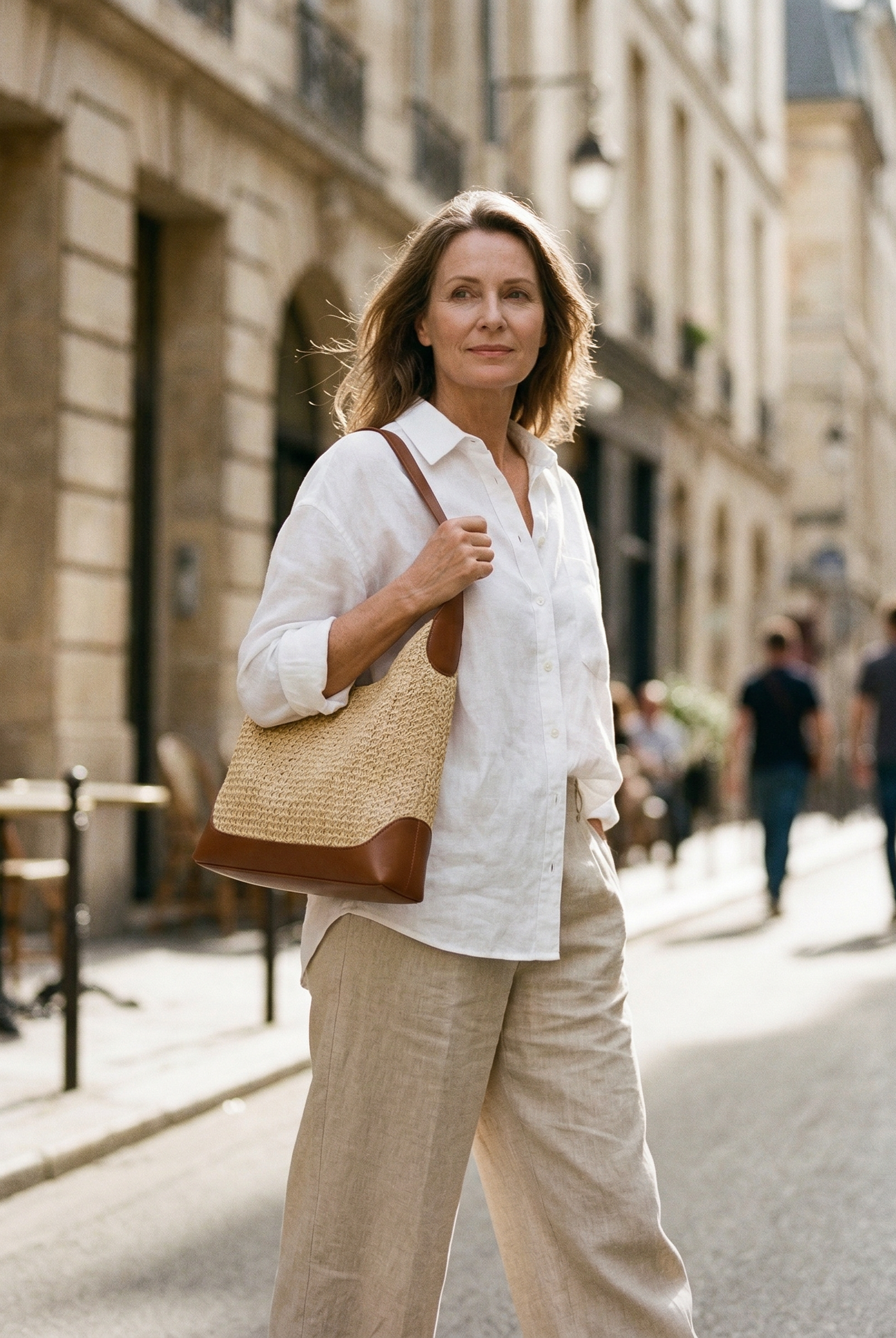 Artisanal Handwoven Colorblock Bucket Bag for Effortless Coastal Style by LINTICO for women