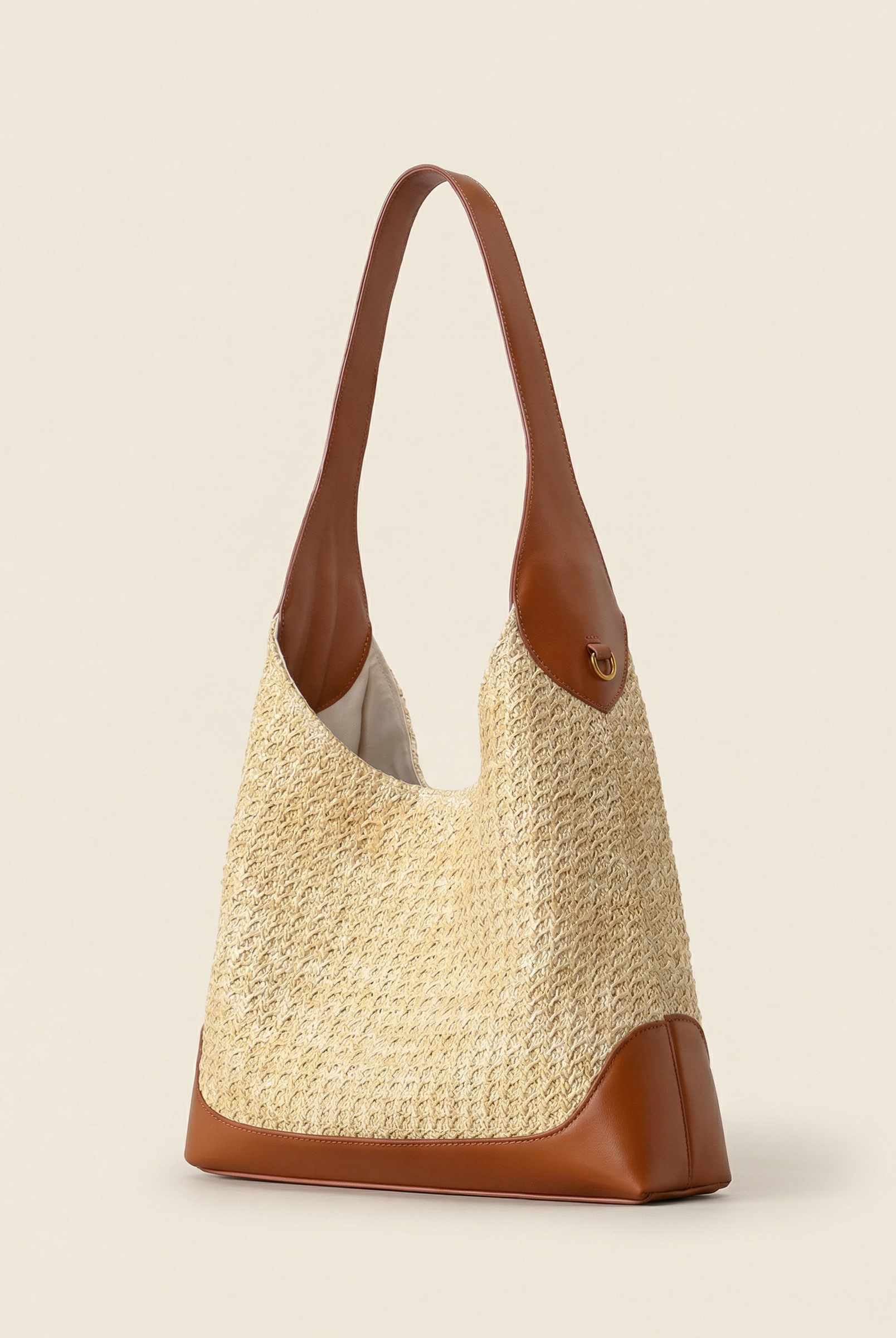 Artisanal Handwoven Colorblock Bucket Bag for Effortless Coastal Style by LINTICO for women