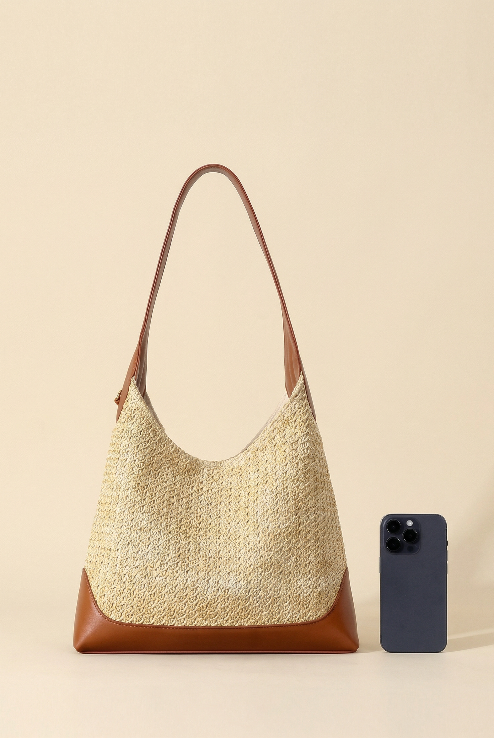 Artisanal Handwoven Colorblock Bucket Bag for Effortless Coastal Style by LINTICO for women