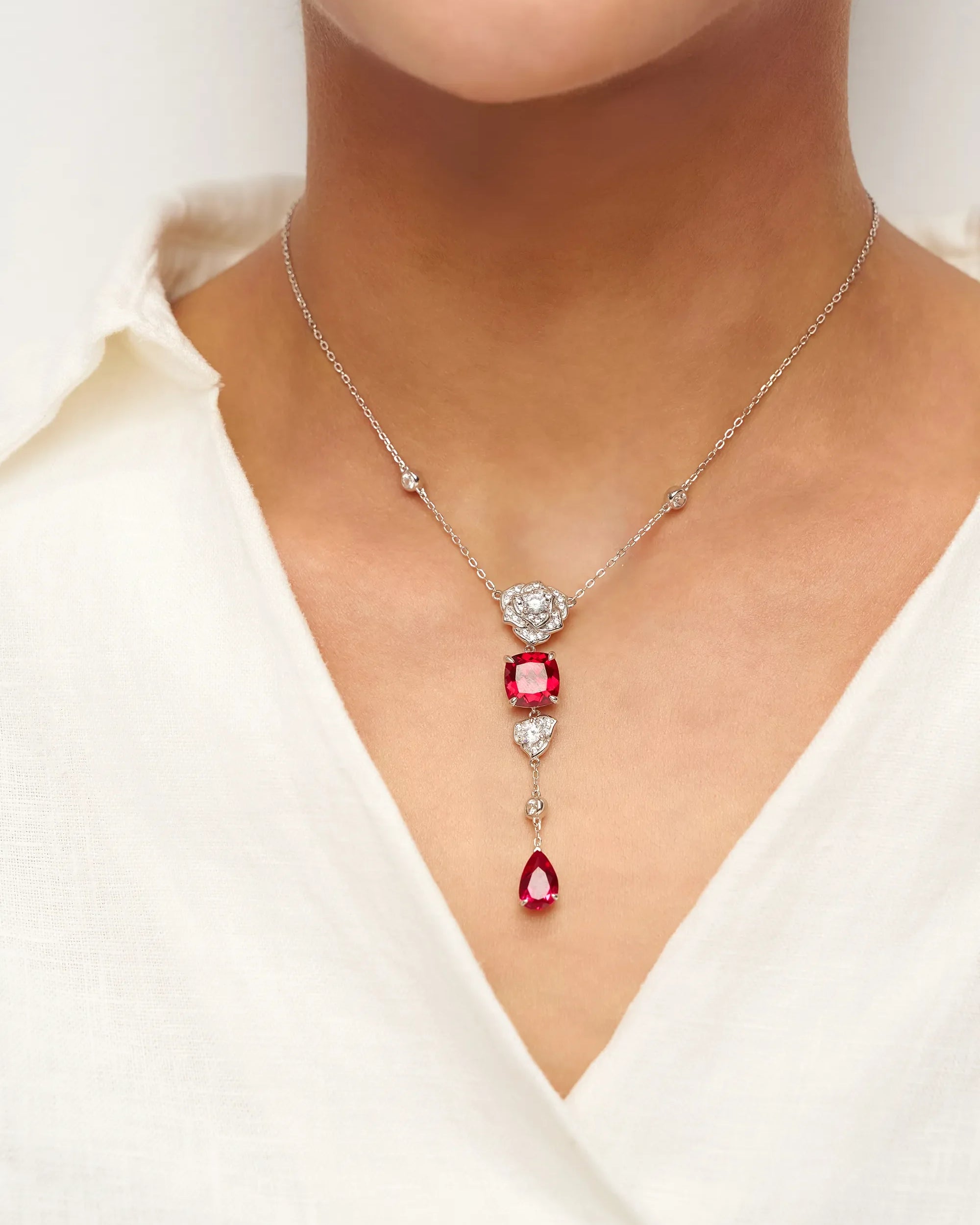 Exquisite Ruby Necklace - Veil - One-Size - ACCESSORIES-Jewelry