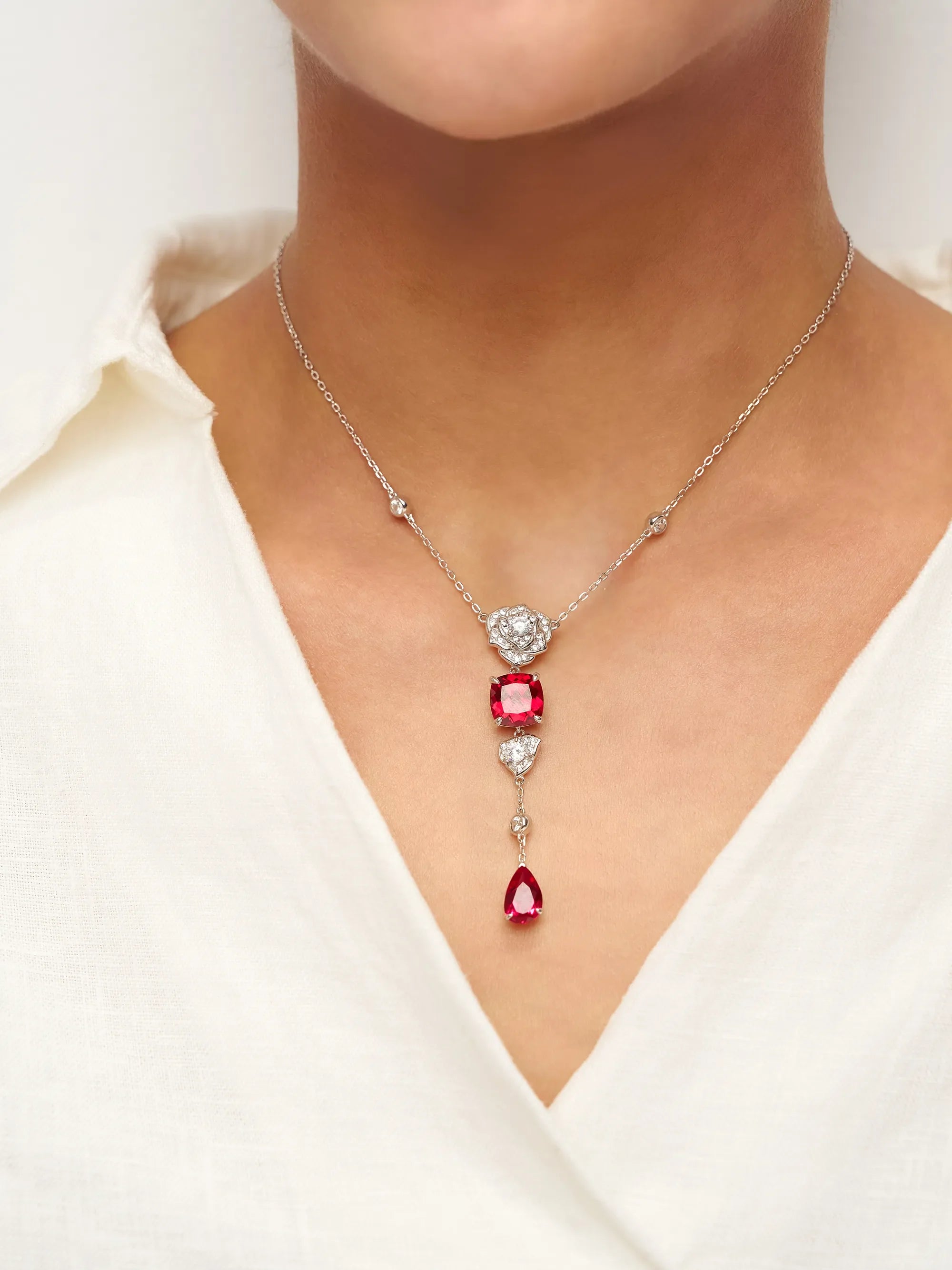 Exquisite Ruby Necklace - Veil - One-Size - ACCESSORIES-Jewelry