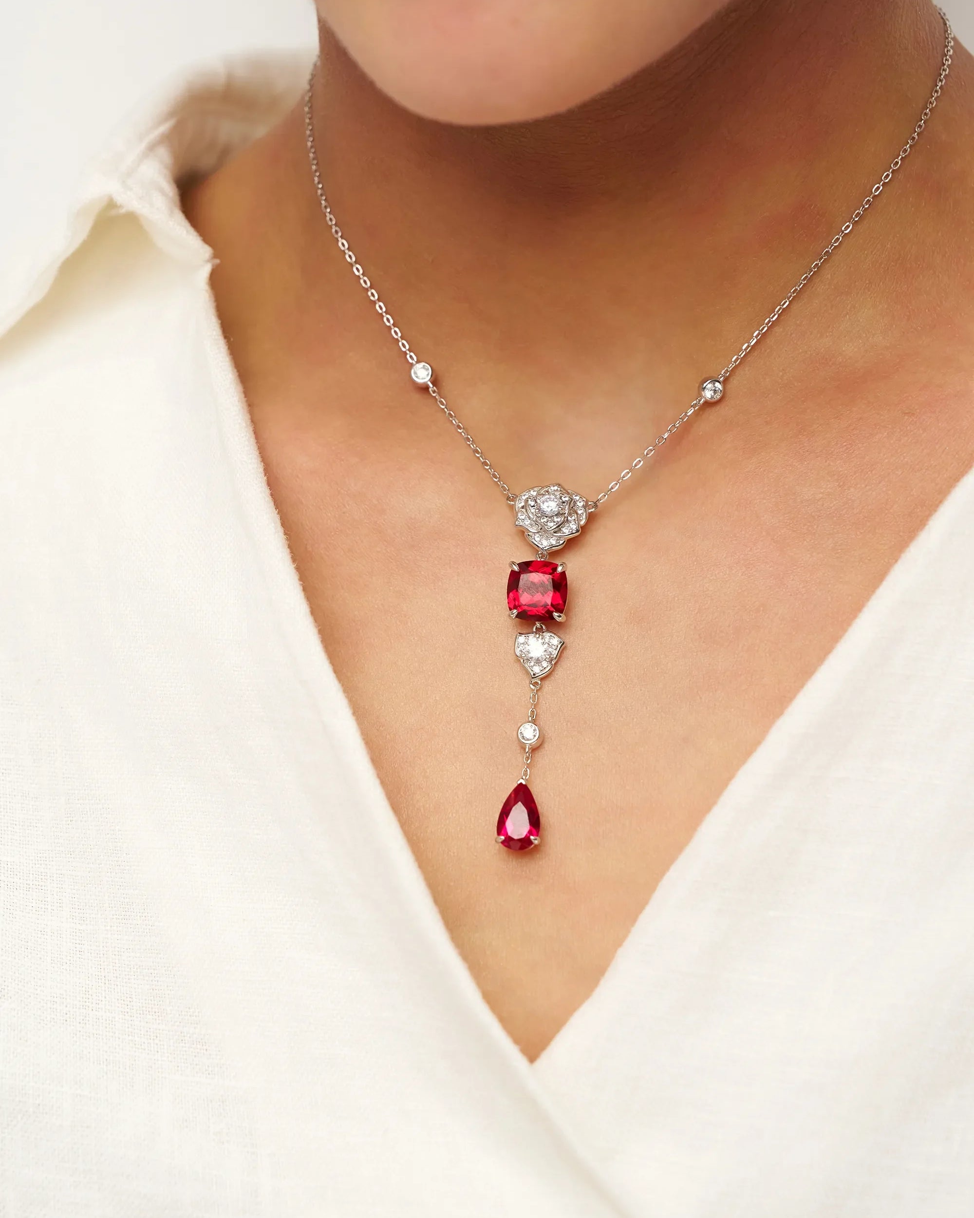 Exquisite Ruby Necklace - Veil - One-Size - ACCESSORIES-Jewelry