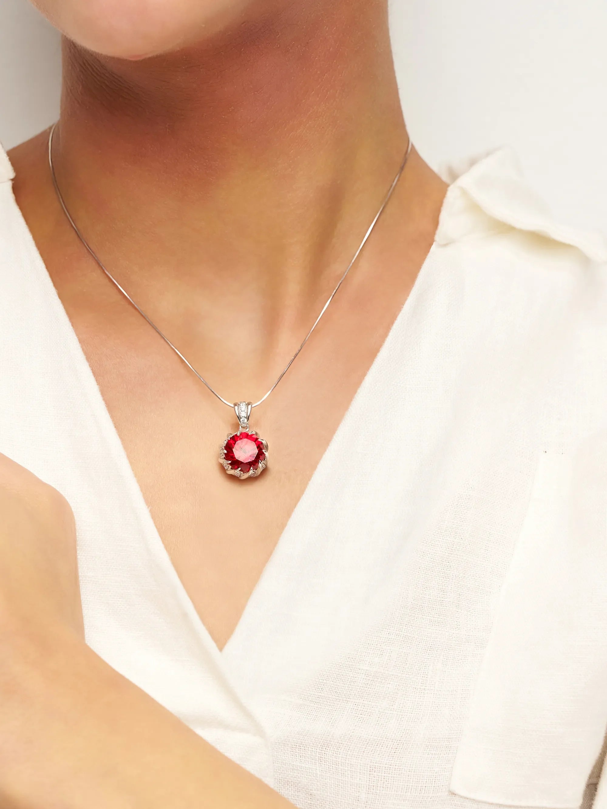 Exquisite Ruby Necklace - Heart of Lava - One-Size - ACCESSORIES-Jewelry