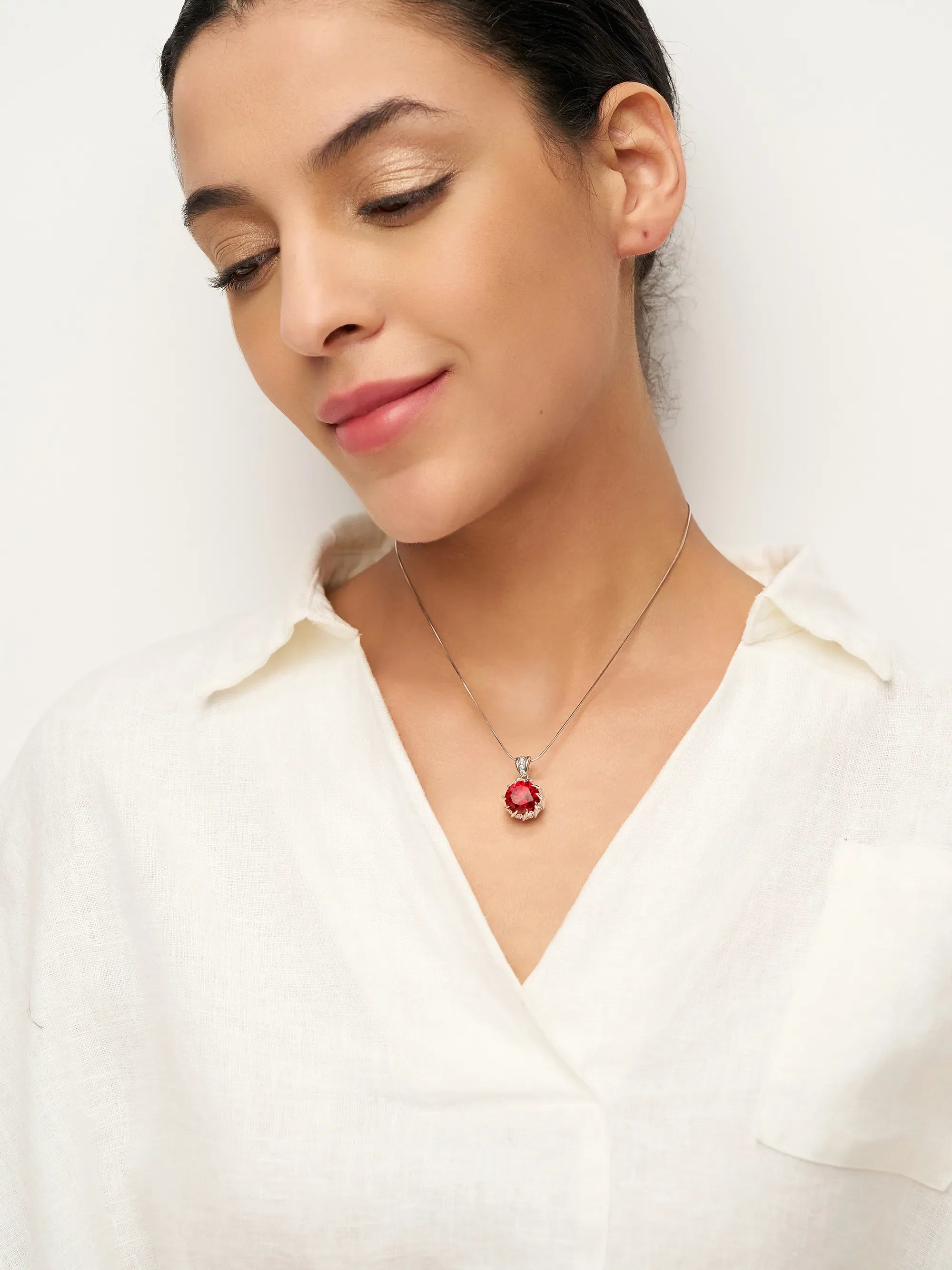 Exquisite Ruby Necklace - Heart of Lava - One-Size - ACCESSORIES-Jewelry