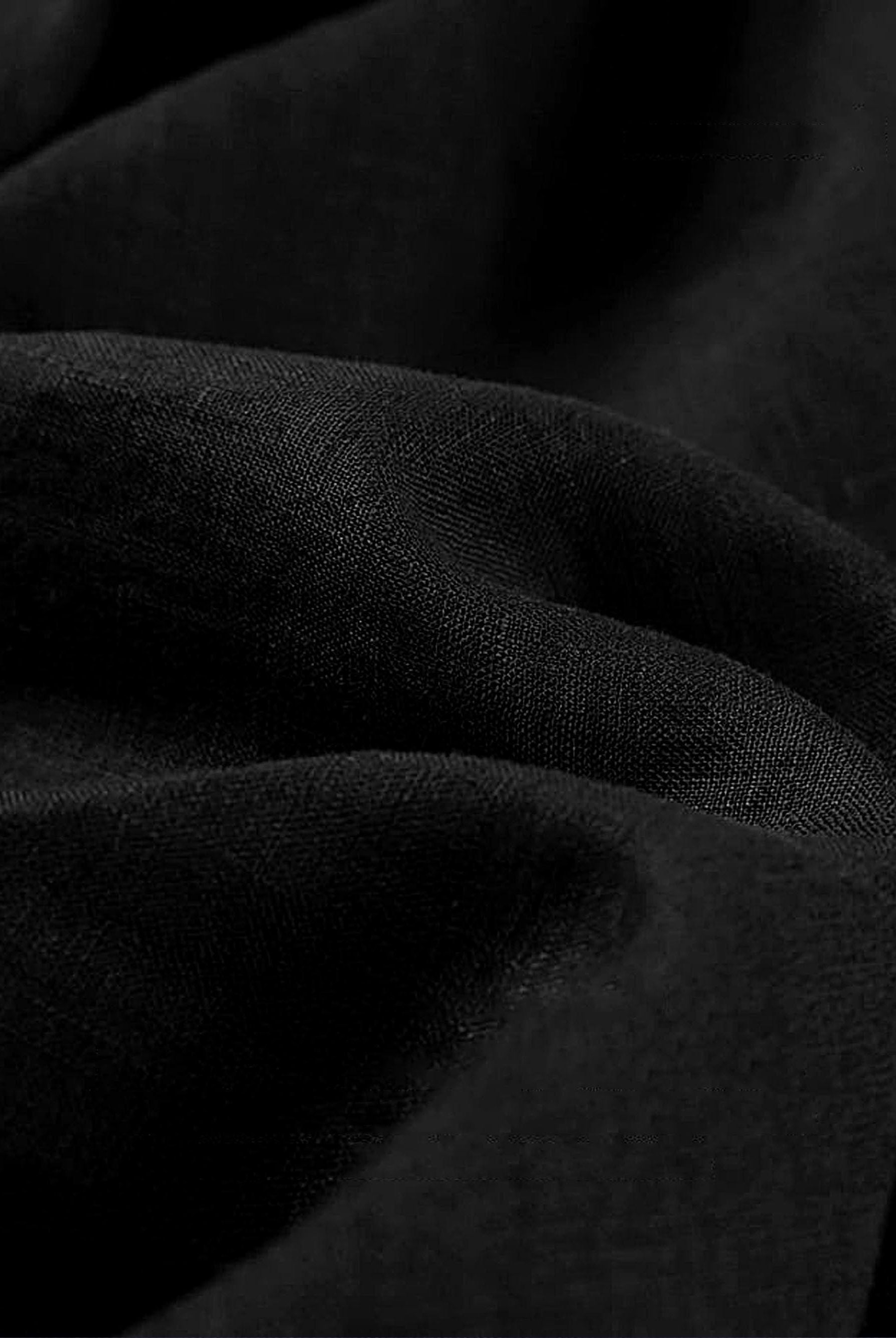 100% Linen Lightweight Fabric Handcraft Material for DIY and Sewing Projects - Charcoal Black / 1 Metre