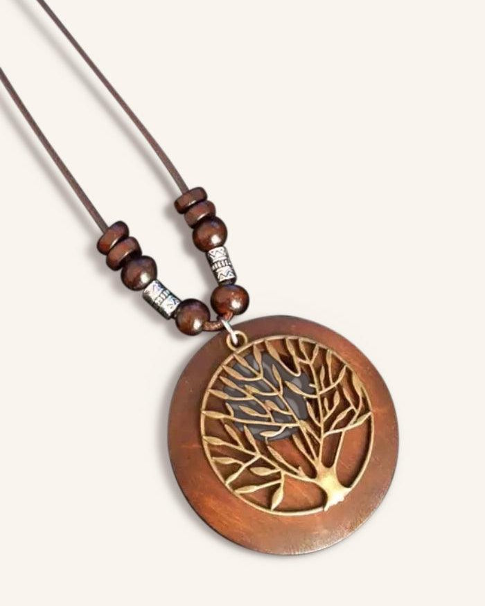 Retro Chic Linen Drape Necklace LOLA - Trees / One-Size - ACCESSORIES-Jewelry