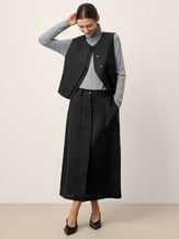 Linen-Lyocell Panel Layered Vest ODELIA by LINTICO for women