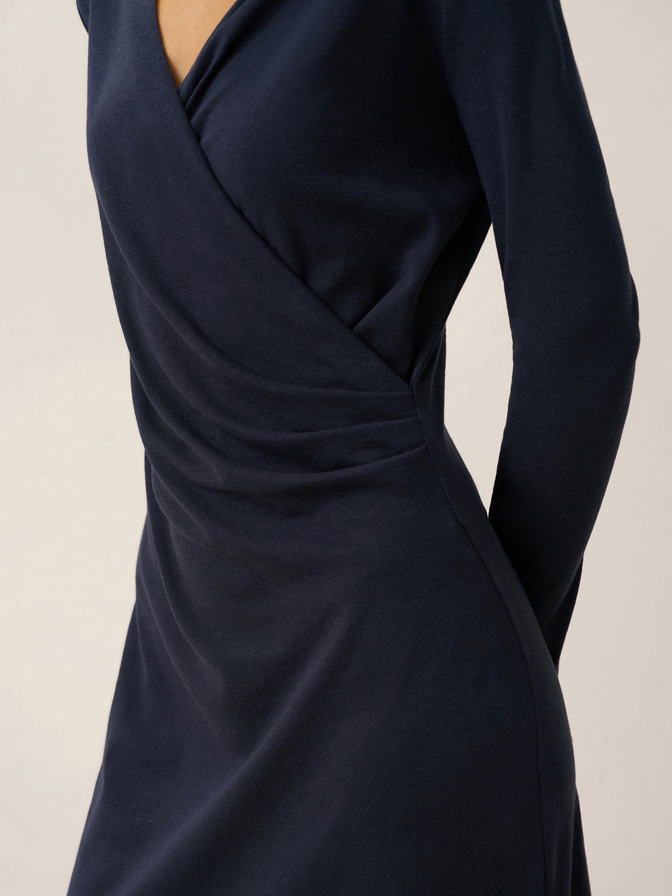 Crossover V-Neck Wrap Stretch Midi Dress MARNIE by LINTICO for women