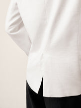 Linen Peak Lapel Crossover Blazer IRIS by LINTICO for women