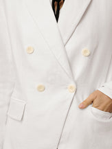 Linen Peak Lapel Crossover Blazer IRIS by LINTICO for women