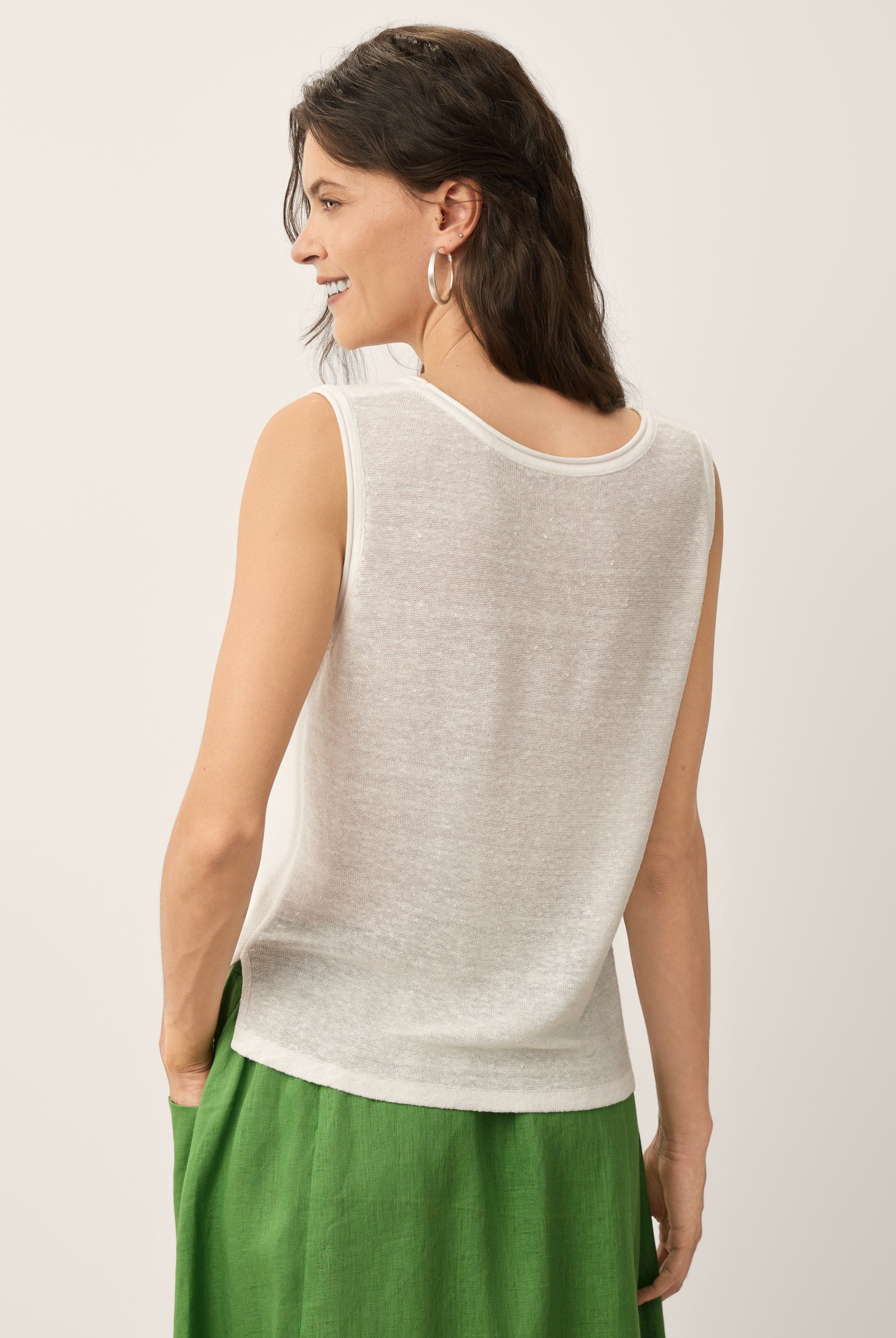 Linen Jersey Essential Vest EMILY by LINTICO for women