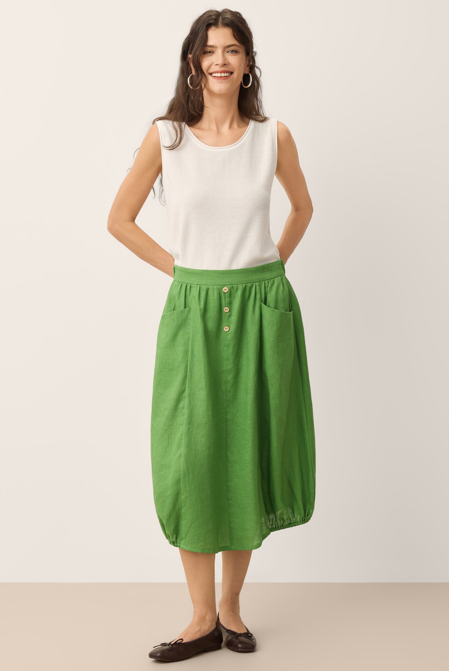 Linen Jersey Essential Vest EMILY by LINTICO for women