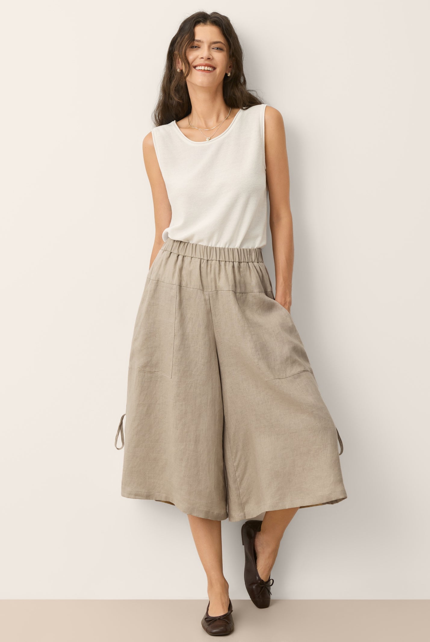 Linen Jersey Essential Vest EMILY by LINTICO for women