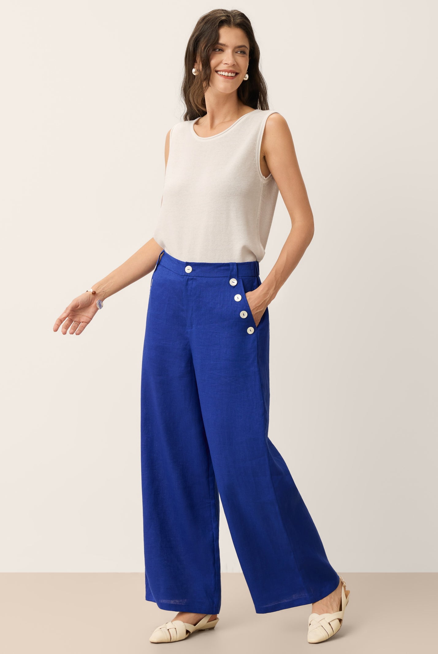 Linen Jersey Essential Vest EMILY by LINTICO for women