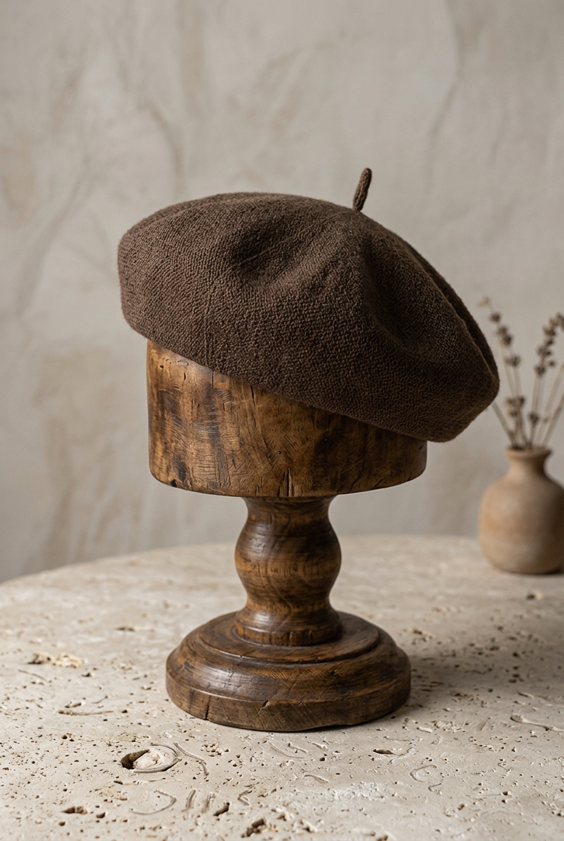 Linen Knit Beret Hat for Women Lightweight Breathable Summer Artist Cap by LINTICO