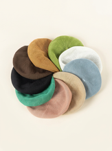 Linen Knit Beret Hat for Women Lightweight Breathable Summer Artist Cap by LINTICO