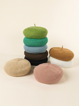 Linen Knit Beret Hat for Women Lightweight Breathable Summer Artist Cap by LINTICO