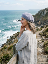 Linen Knit Beret Hat for Women Lightweight Breathable Summer Artist Cap by LINTICO