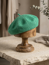 Linen Knit Beret Hat for Women Lightweight Breathable Summer Artist Cap by LINTICO