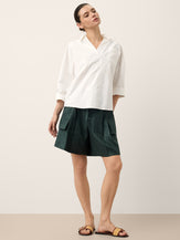 Linen Oversized Fit Pocket Shirt ELOWEN by LINTICO for women