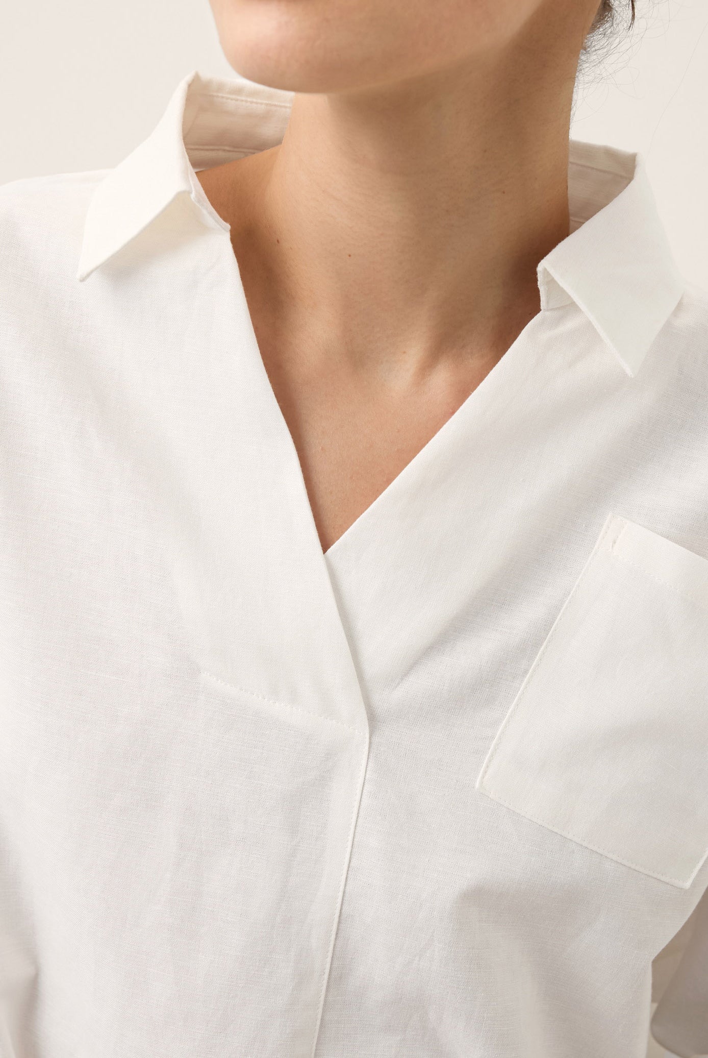 Linen Oversized Fit Pocket Shirt ELOWEN by LINTICO for women