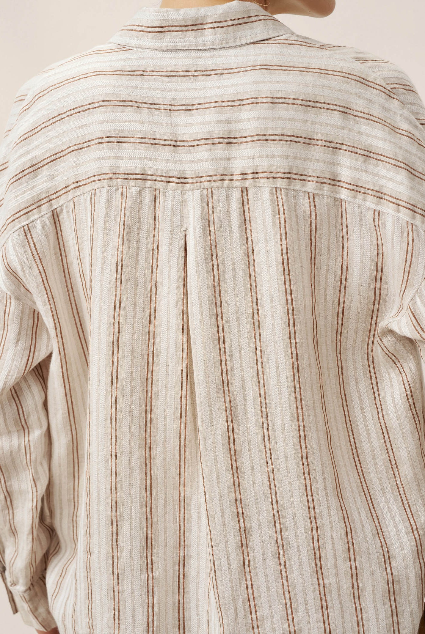 Linen Striped Drop Shoulder Shirt KENNEDY by LINTICO for women