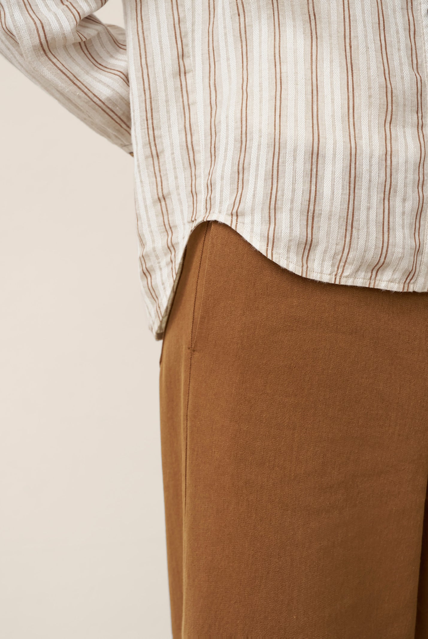 Linen Striped Drop Shoulder Shirt KENNEDY by LINTICO for women