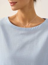 Linen White Boat Neck Oversized Top AVA by LINTICO for women