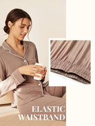 Long Sleeve Bamboo Pajama Set Adeline - LOUNGEWEAR-Bamboo PJS