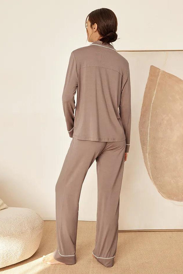 Long Sleeve Bamboo Pajama Set Adeline - LOUNGEWEAR-Bamboo PJS