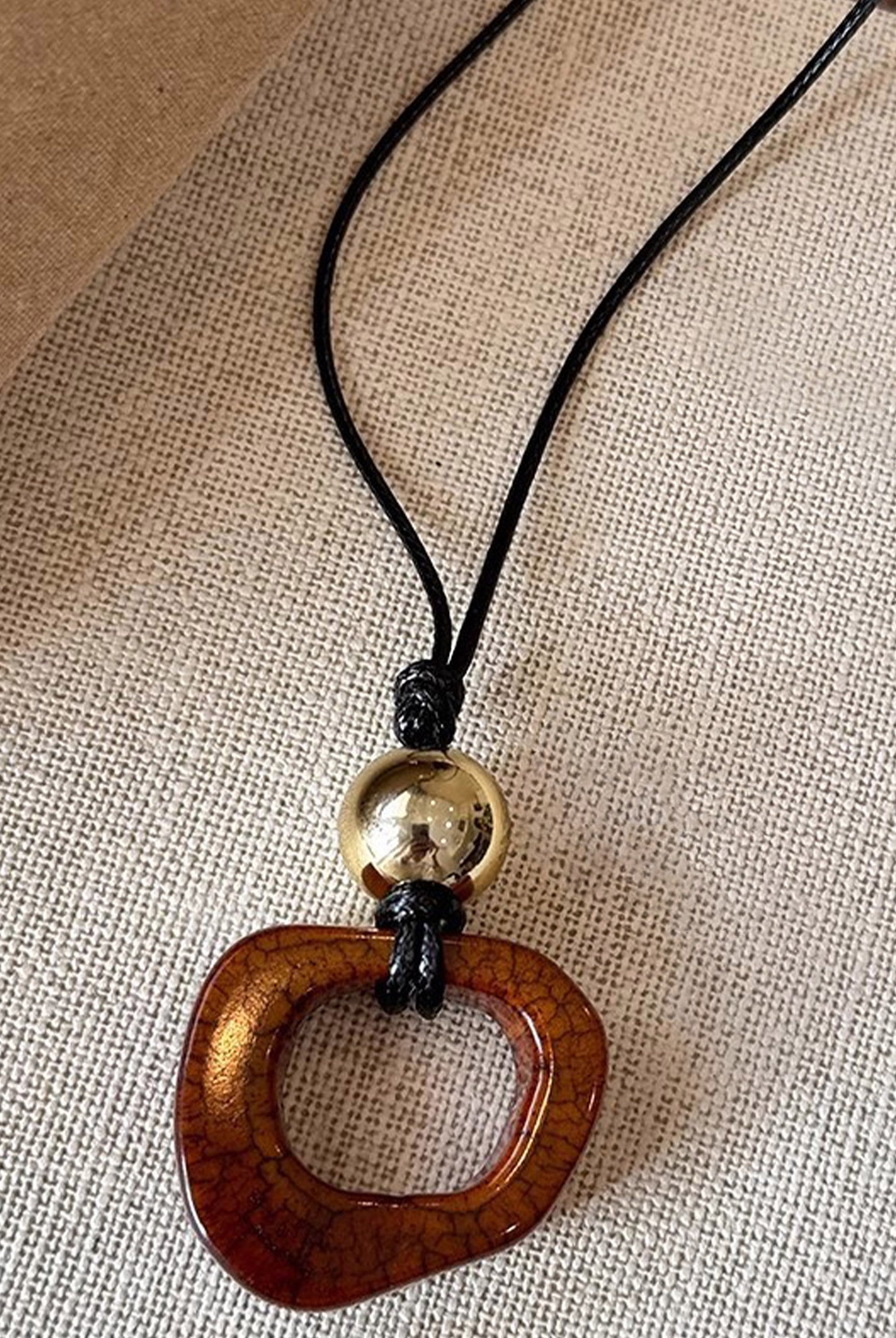 Long Sweater Necklace With Resin Camel Bone Pendant by LINTICO for women