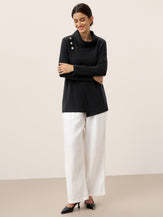 Lenzing Modal® Mock Neck Buttoned Stretch Top ZARIA by LINTICO for women