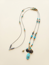 Natural Stone Beaded Long Necklace by LINTICO