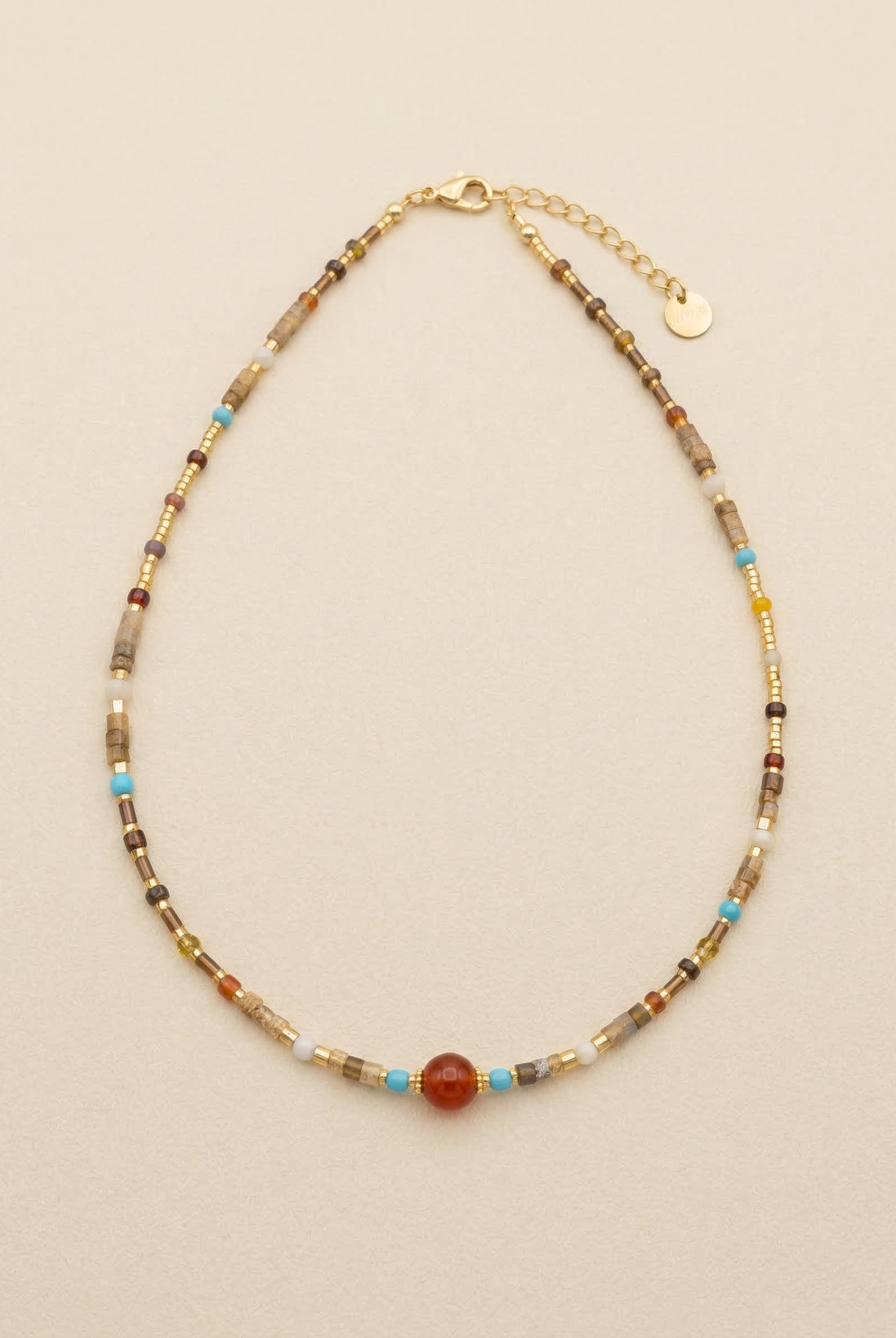 Natural Stone Boho Jewelry Choker Necklace by LINTICO