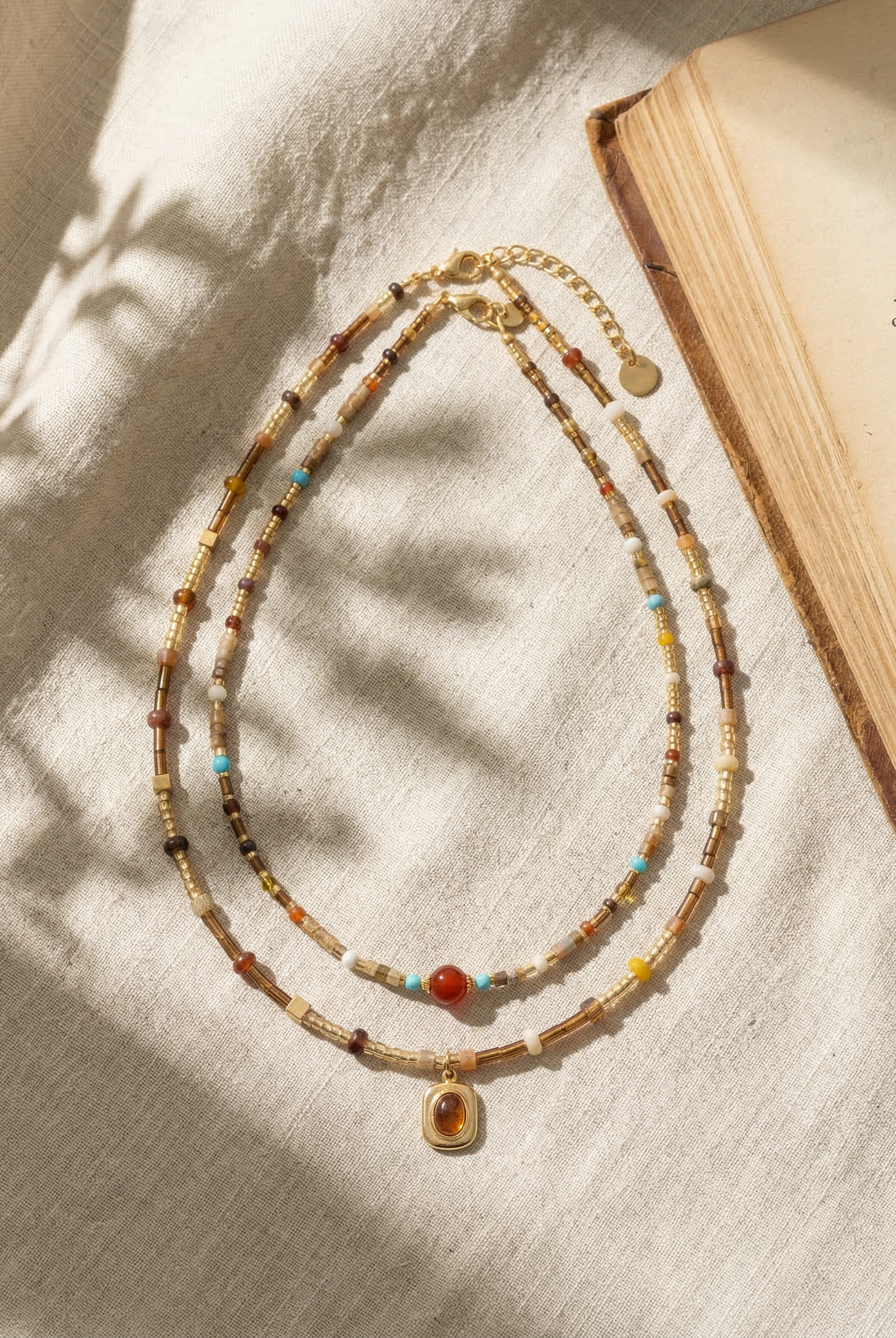 Natural Stone Boho Jewelry Choker Necklace by LINTICO
