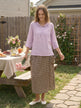 100% Linen Shawl V-Neck Half Sleeve Top JADE by LINTICO for women