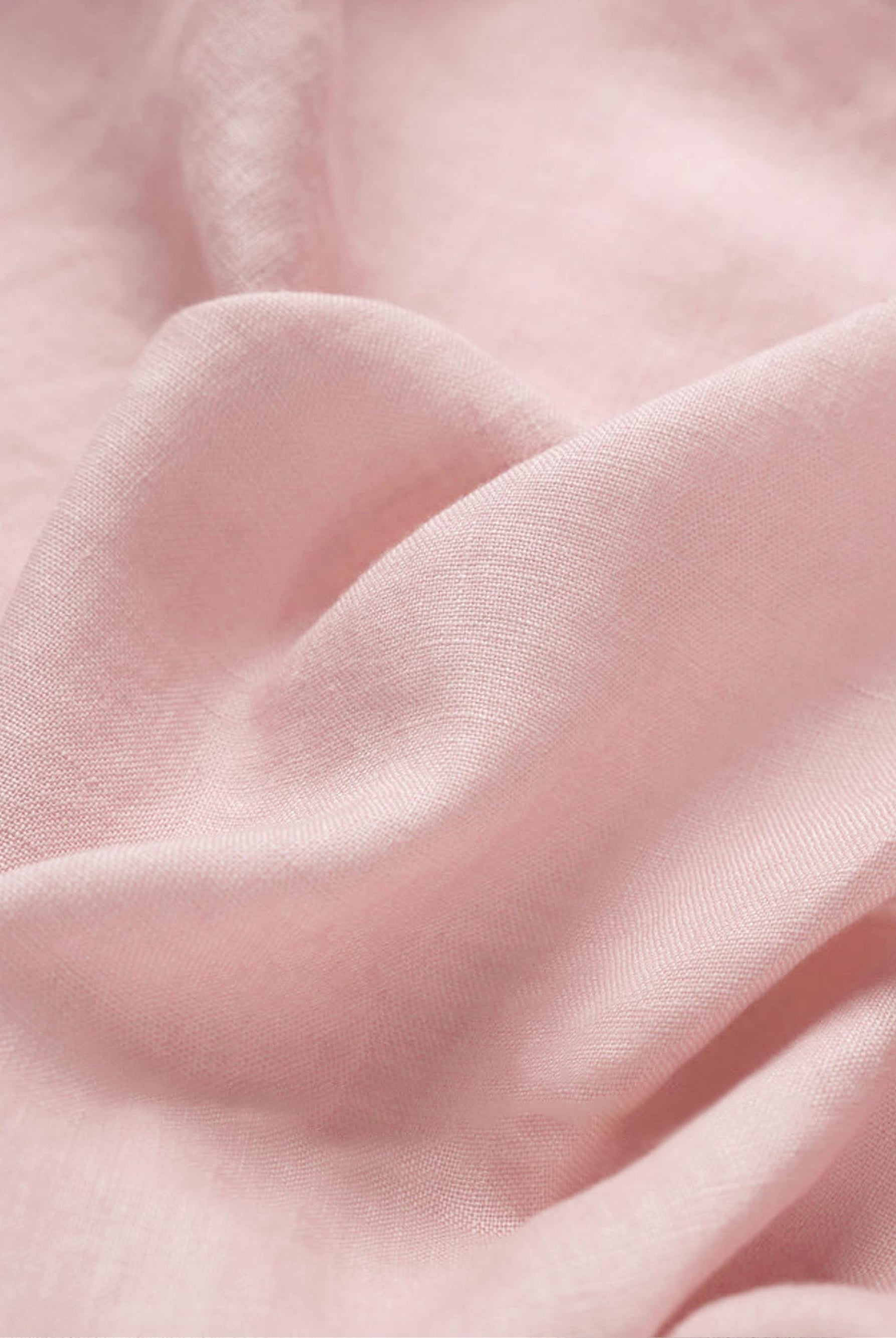 Linen Blend Fabric Light Weight Handcraft Material for DIY and Sewing Projects - Pale Pink / 1 Metre