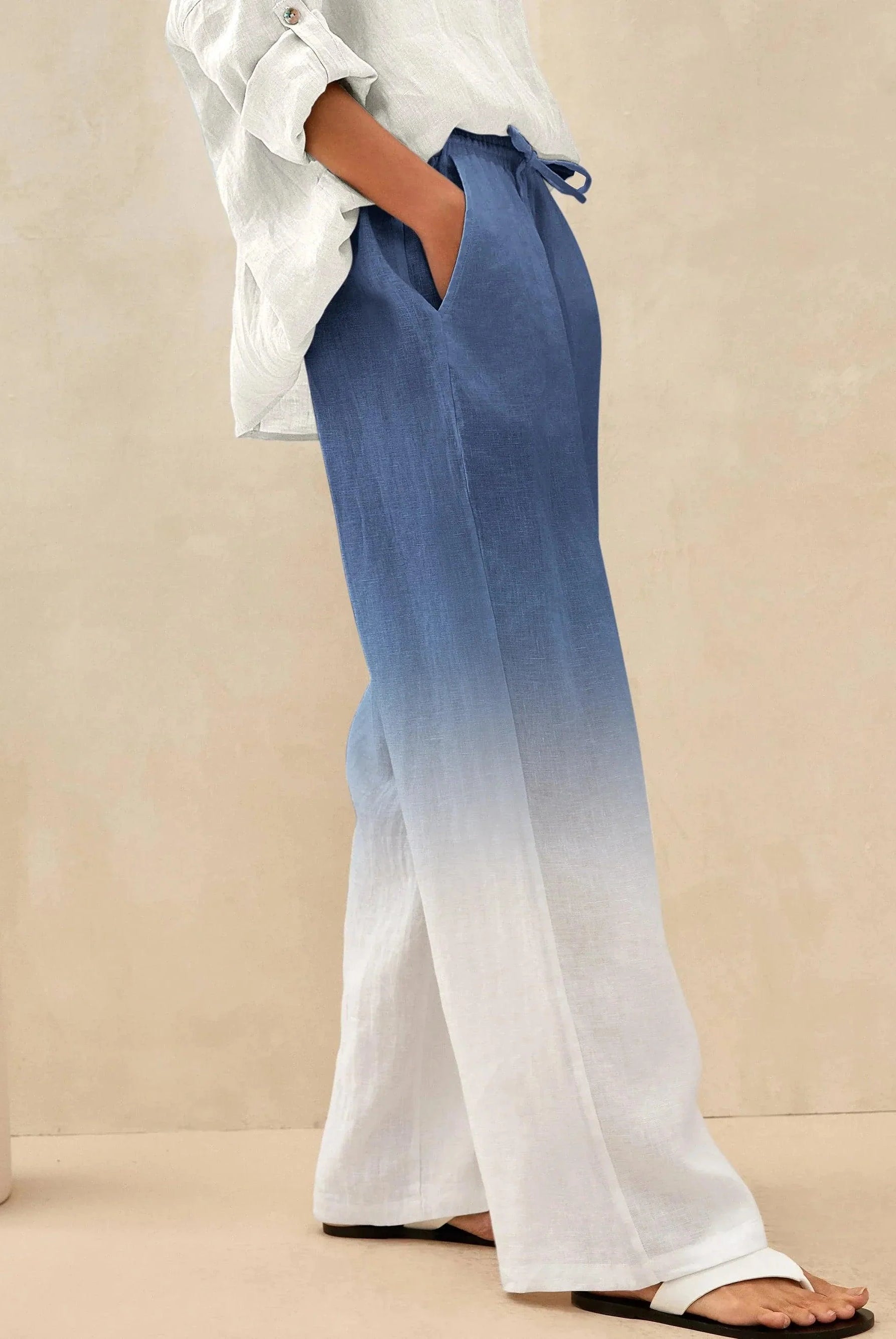 100% Linen Classic Pants SELAH - Midnight Blue / S - BOTTOMS-Linen