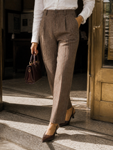 Wool Striped Tapered Tailored Trousers CASSIOPEIA by LINTICO