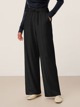 Lyocell-Blend Sculpted Pin-Tuck Drawstring Straight Trousers TAMSIN by LINTICO for women