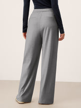 Lyocell-Blend Sculpted Pin-Tuck Drawstring Straight Trousers TAMSIN by LINTICO for women