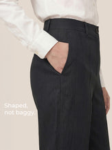 Linen Tailored Straight Cropped Pants LOGAN by LINTICO for women
