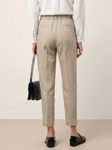 Linen Tailored Straight Cropped Pants LOGAN by LINTICO for women