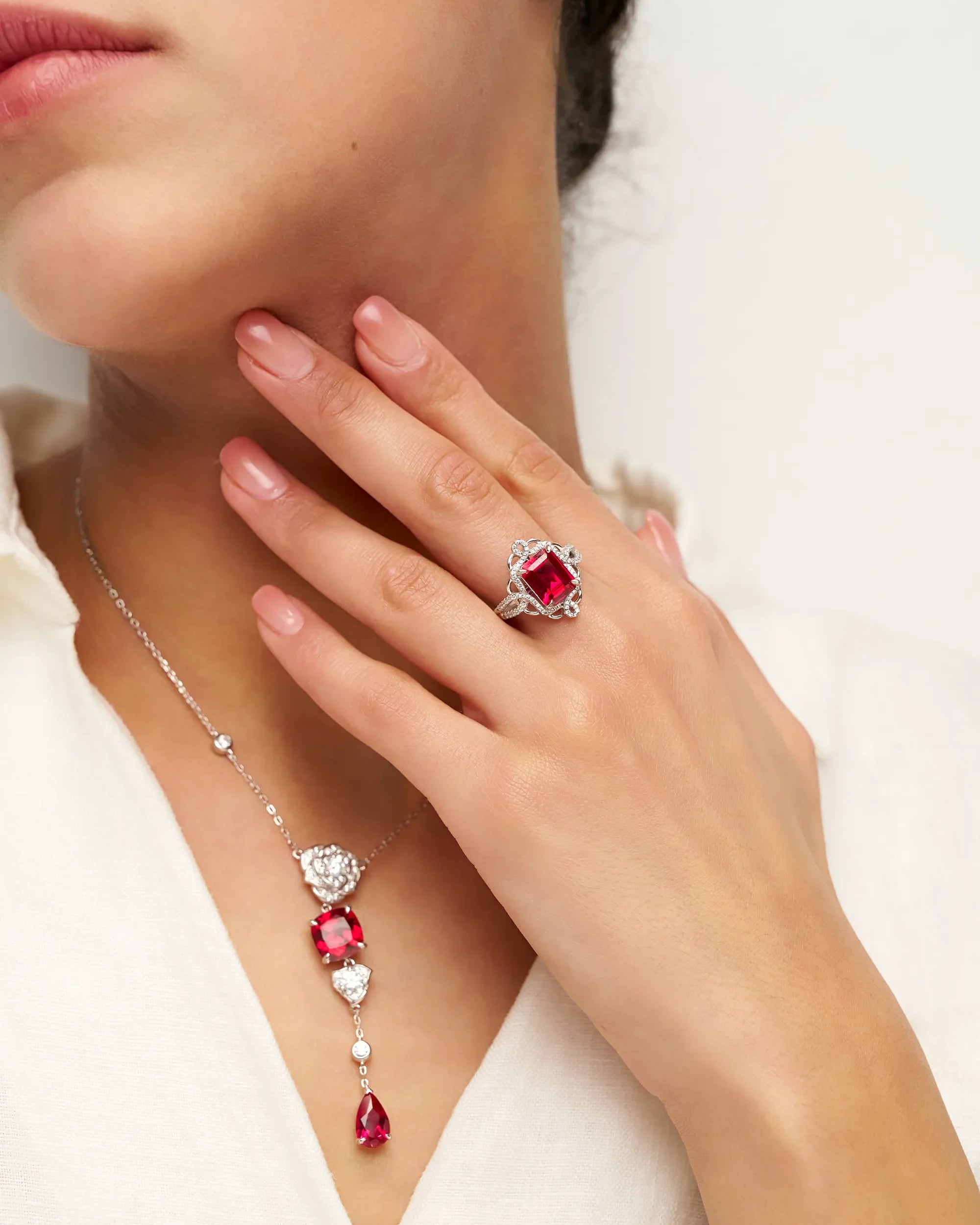 Exquisite Ruby Necklace - Veil - One-Size - ACCESSORIES-Jewelry