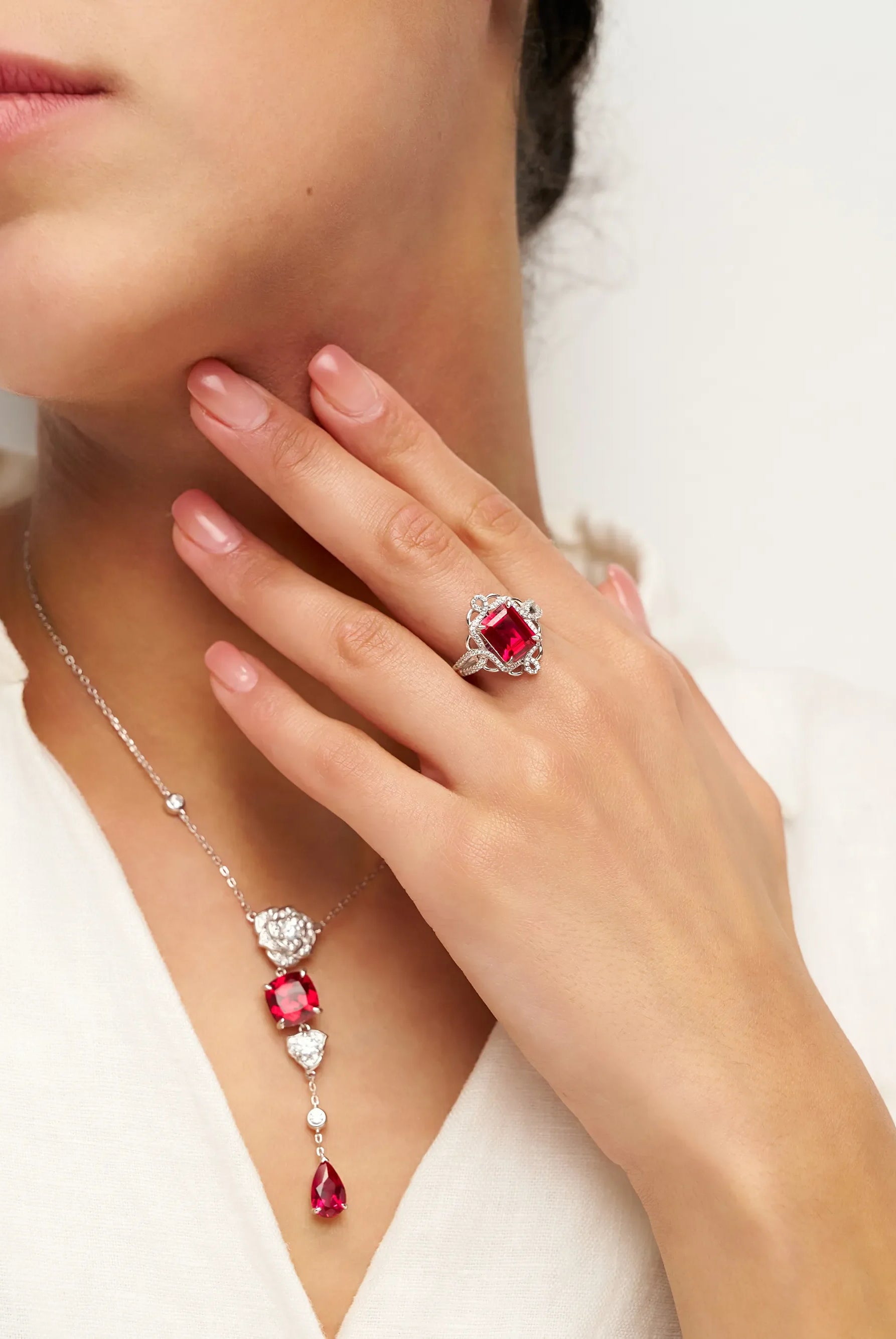 Exquisite Ruby Necklace - Veil - One-Size - ACCESSORIES-Jewelry
