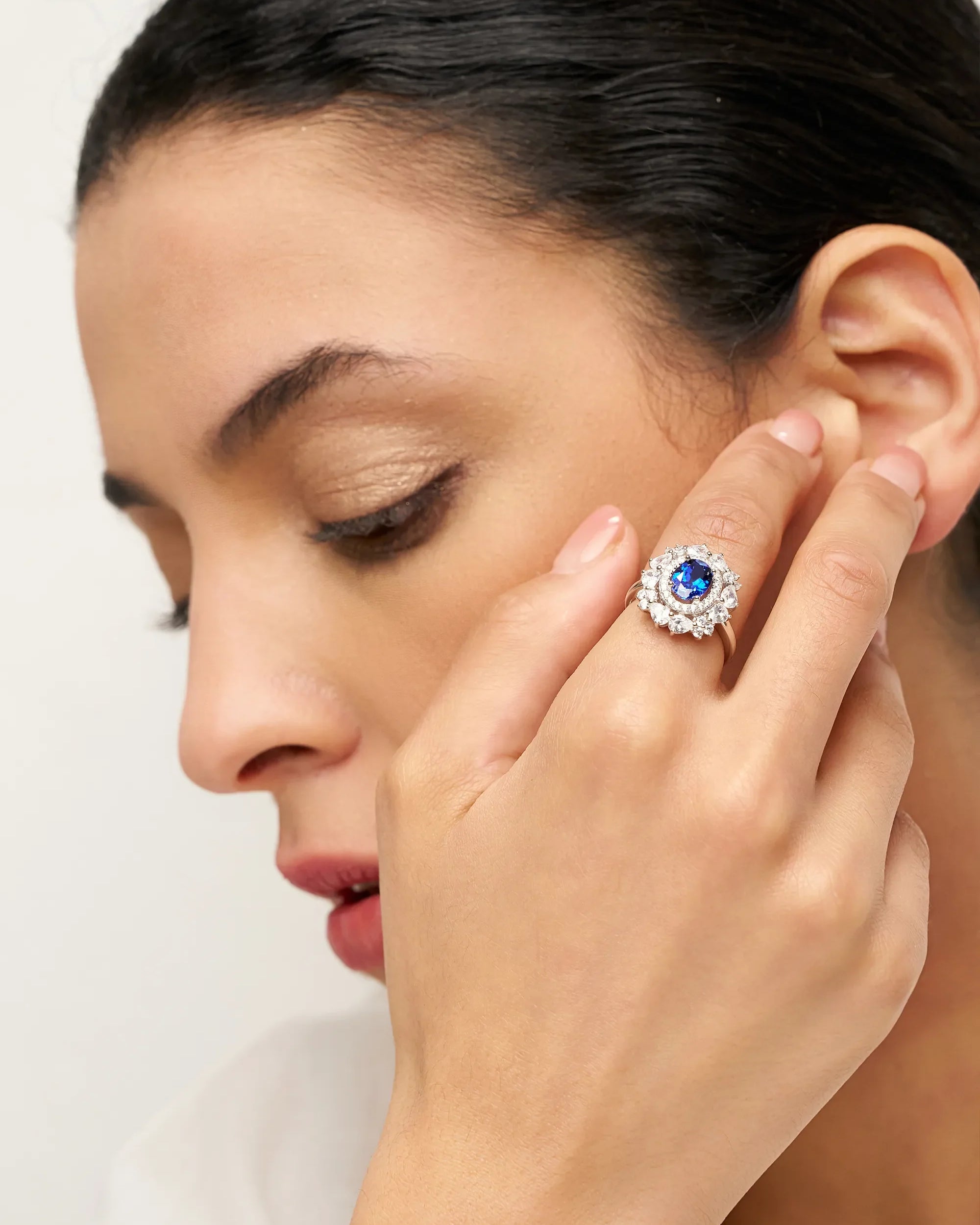 Exquisite Sapphire Ring - Ocean’S Petals - One-Size - ACCESSORIES-Jewelry